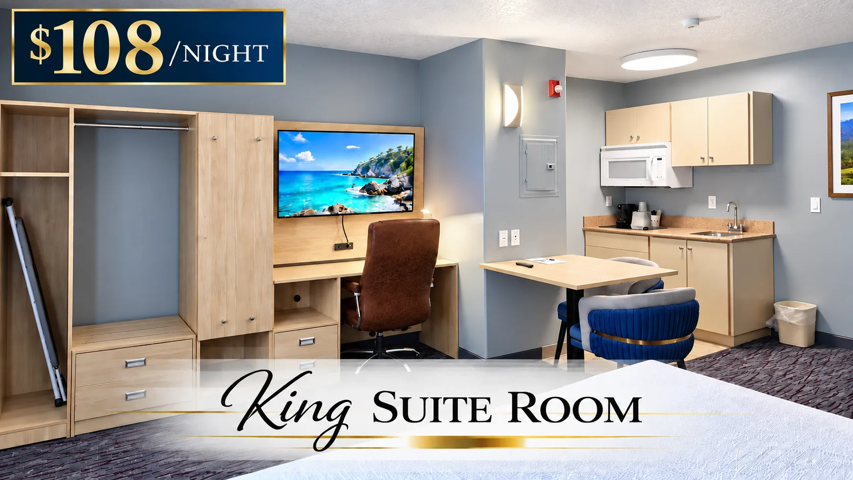 Studio King with a desk, kitchenette and dining table — $108 a night at Best Western Vernal Inn, Vernal Utah